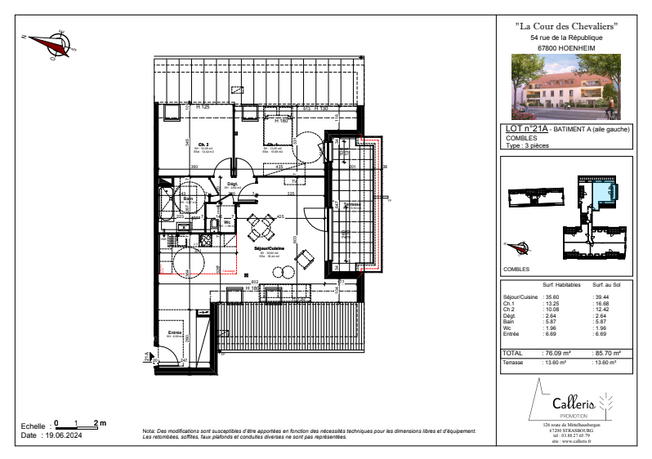 HOENHEIM CENTRE PETITE COPROPRIETE de 23 LOGEMENTS du T2 au T4